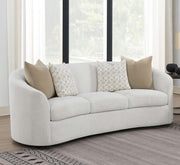 Rainn Boucle Upholstered Sloped Arm Sofa Latte - 509171