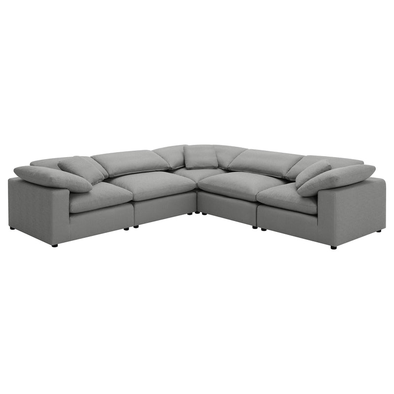 Raleigh 5-piece Boucle Upholstered Modular Sectional Grey - 551754-SETB