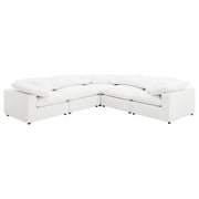 Raleigh 5-piece Boucle Upholstered Modular Sectional Ivory - 551751-SETB