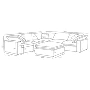 Raleigh 6-piece Boucle Upholstered Modular Sectional Grey - 551754-SETA