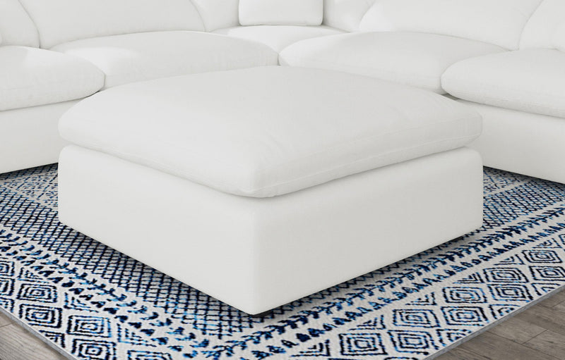 Raleigh Boucle Upholstered Ottoman Ivory - 551753