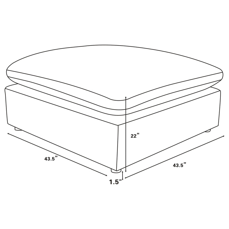 Raleigh Boucle Upholstered Ottoman Ivory - 551753