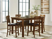 Ralene Counter Height Dining Table and 4 Barstools in Medium Brown - PKG024539