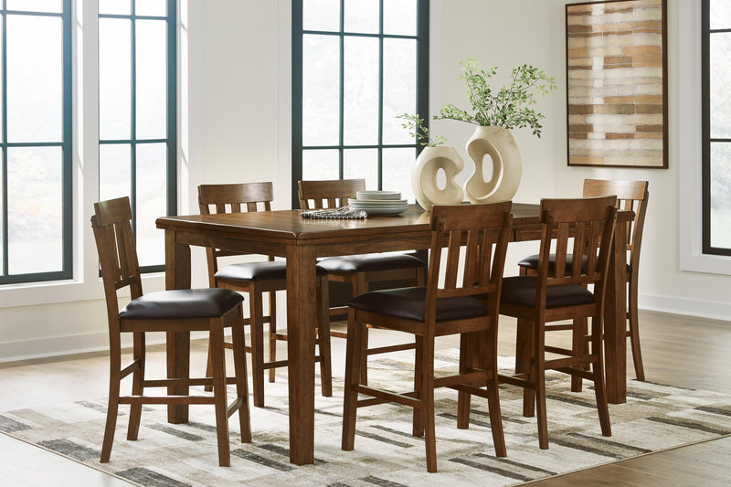 Ralene Counter Hight Dining Table and 6 Barstools - D594D13
