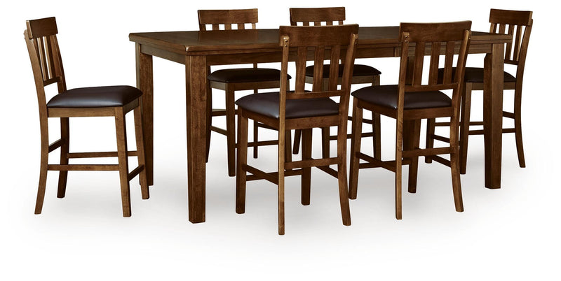 Ralene Counter Hight Dining Table and 6 Barstools - D594D13