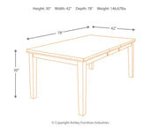 Ralene Dining Table and 6 Chairs in Medium Brown - PKG002060