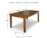 Ralene Dining Table and 8 Chairs in Medium Brown - PKG002061