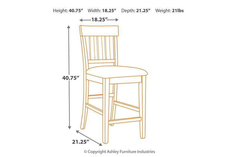 Ralene Medium Brown Counter Height Bar Stool (Set of 2) - Gate FurnitureBarstool