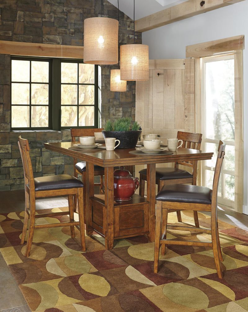 Ralene Medium Brown Counter Height Bar Stool (Set of 2) - D594-124X2