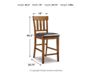 Ralene Medium Brown Counter Height Bar Stool (Set of 2) - D594-124X2