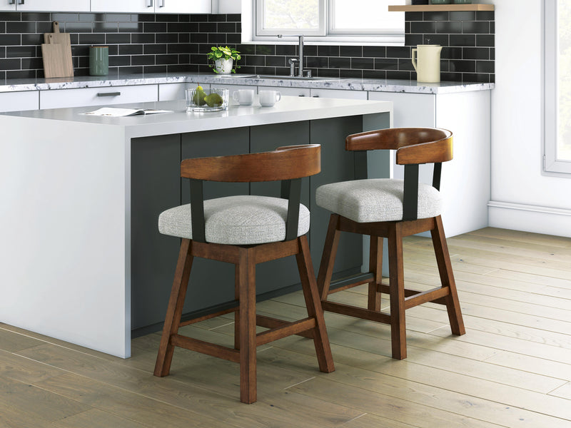 Ralene Medium Brown Counter Height Barstool, Set of 2 - D594-224