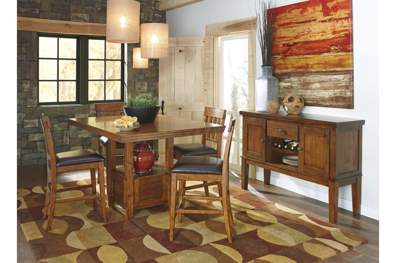 Ralene Medium Brown Counter Height Dining Extension Table - Gate FurnitureCounter Height Table