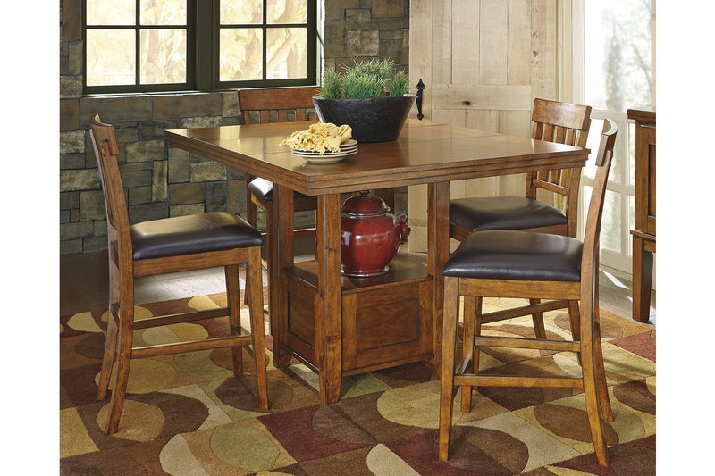 Ralene Medium Brown Counter Height Dining Extension Table - D594-42 - Gate Furniture