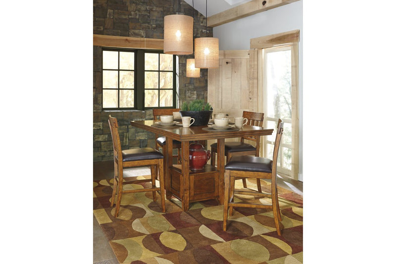 Ralene Medium Brown Counter Height Dining Extension Table - D594-42 - Gate Furniture