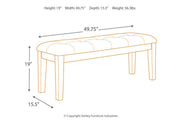 Ralene Medium Brown Dining Bench - Gate FurnitureAccent Bench