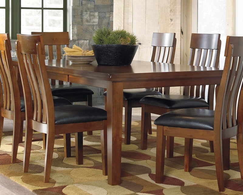Ralene Medium Brown Dining Table and 6 Chairs and Bench - D594D10