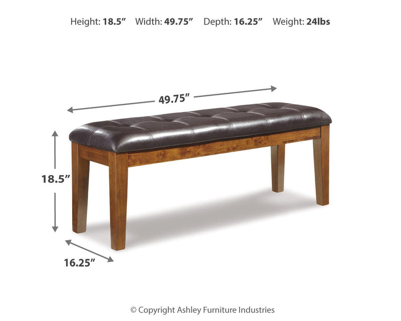 Ralene Medium Brown Dining Table and 6 Chairs and Bench - D594D10