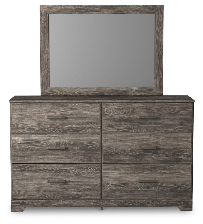 Ralinksi Full Panel Bed with Mirrored Dresser and 2 Nightstands in Gray from Ashley - Luna Furniture