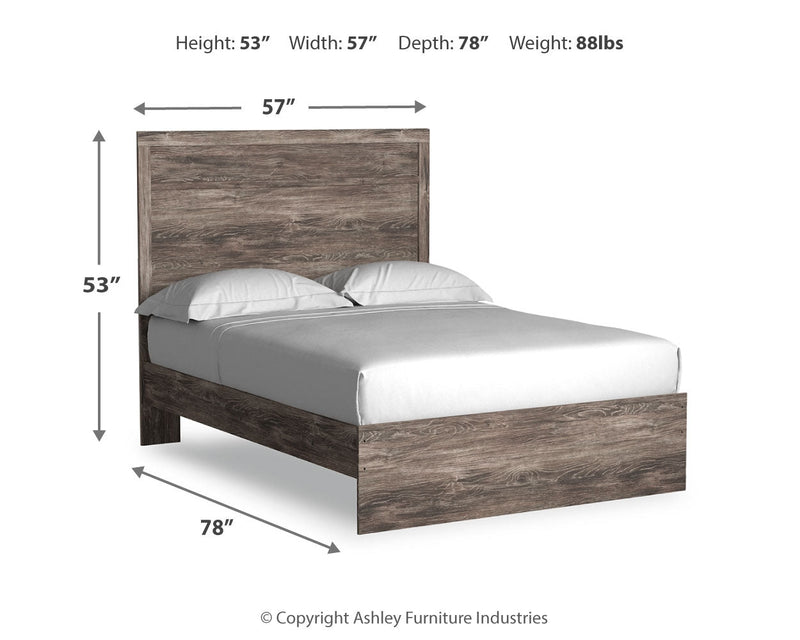 Ralinksi Full Panel Bed with Mirrored Dresser and Chest in Gray from Ashley - Luna Furniture