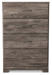 Ralinksi Full Panel Bed with Mirrored Dresser and Chest in Gray from Ashley - Luna Furniture