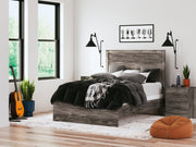 Ralinksi Full Panel Bed with Mirrored Dresser, Chest and Nightstand in Gray from Ashley - Luna Furniture