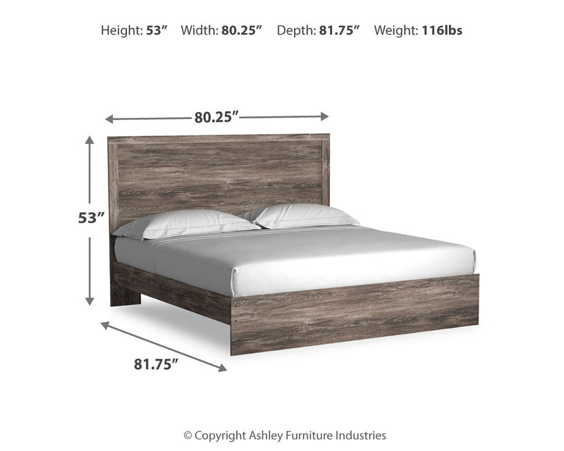 Ralinksi King Panel Bed with Dresser and 2 Nightstands in Gray from Ashley - Luna Furniture