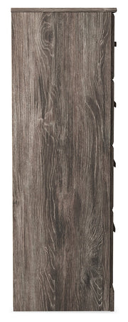 Ralinksi Queen Panel Bed with Mirrored Dresser and Chest in Gray from Ashley - Luna Furniture