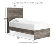 Ralinksi Twin Panel Bed with Dresser and 2 Nightstands in Gray from Ashley - Luna Furniture