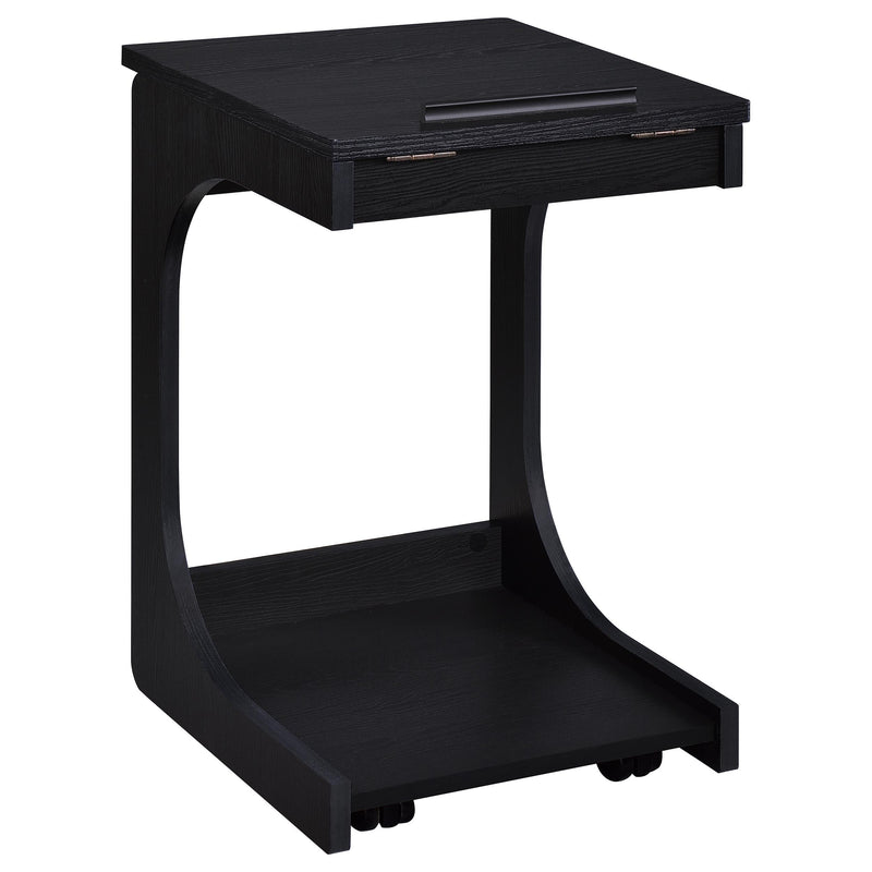 Ralston C-Shaped Lift-Top Sofa Side Table With Casters Black - 930290