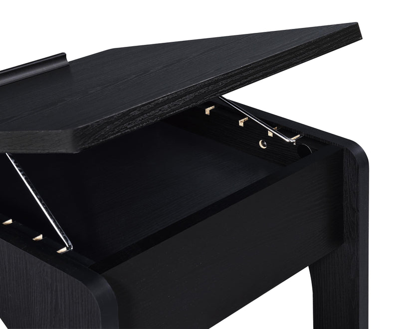 Ralston C-Shaped Lift-Top Sofa Side Table With Casters Black - 930290