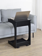Ralston C-Shaped Lift-Top Sofa Side Table With Casters Black - 930290