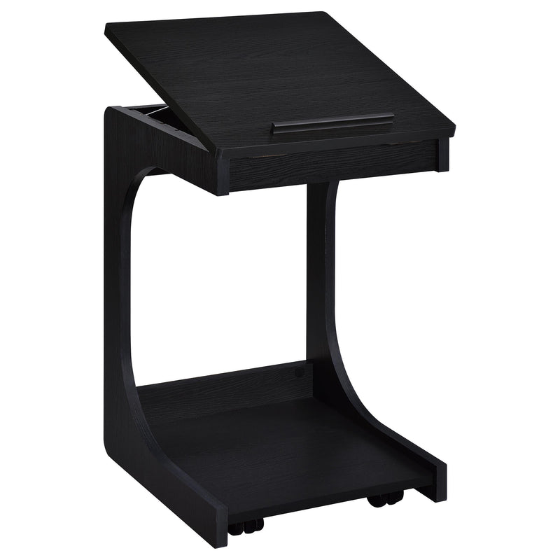 Ralston C-Shaped Lift-Top Sofa Side Table With Casters Black - 930290