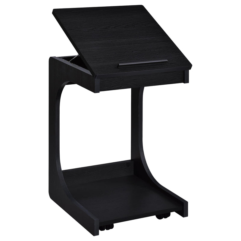 Ralston C-Shaped Lift-Top Sofa Side Table With Casters Black - 930290