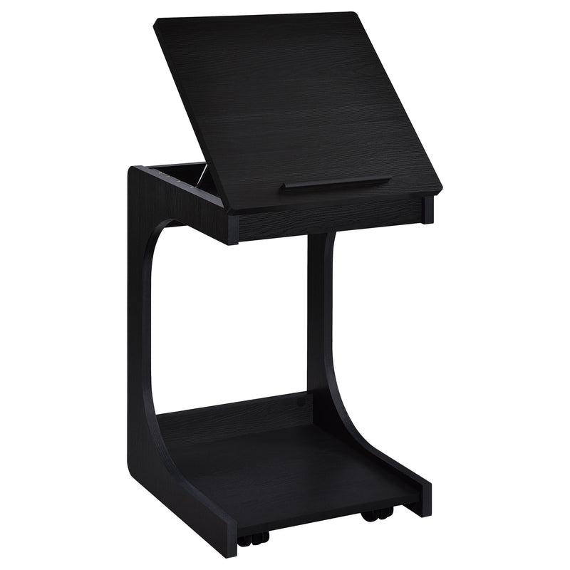 Ralston C-Shaped Lift-Top Sofa Side Table With Casters Black - 930290
