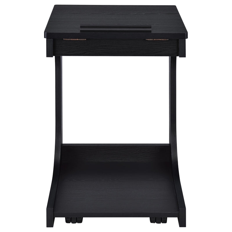 Ralston C-Shaped Lift-Top Sofa Side Table With Casters Black - 930290