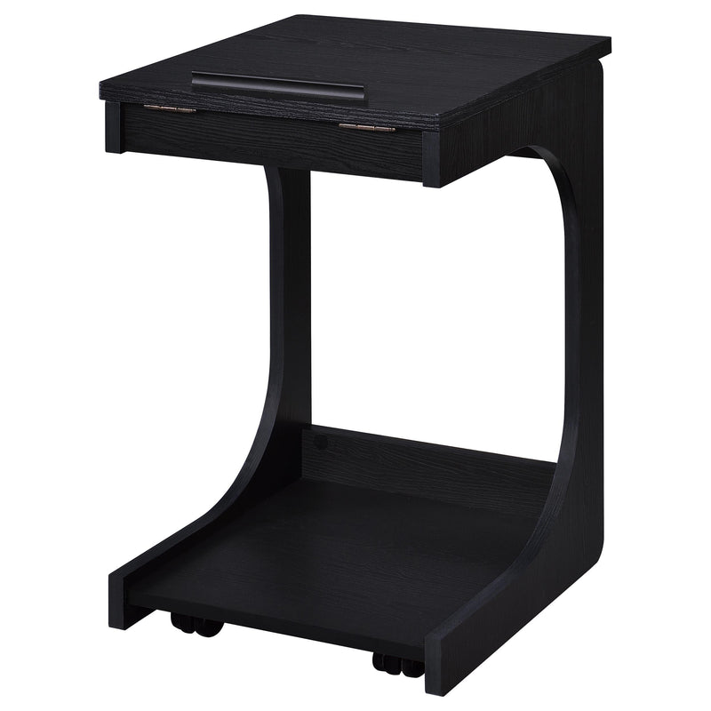 Ralston C-Shaped Lift-Top Sofa Side Table With Casters Black - 930290