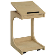 Ralston C-Shaped Lift-Top Sofa Side Table With Casters Light Oak - 930291