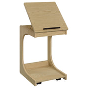 Ralston C-Shaped Lift-Top Sofa Side Table With Casters Light Oak - 930291