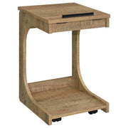 Ralston C-Shaped Lift-Top Sofa Side Table With Casters Mango - 930292