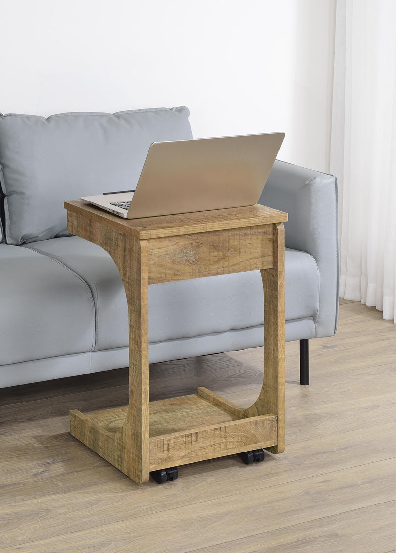 Ralston C-Shaped Lift-Top Sofa Side Table With Casters Mango - 930292