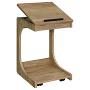 Ralston C-Shaped Lift-Top Sofa Side Table With Casters Mango - 930292