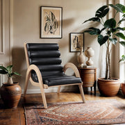Randal Vegan Leather Upholstered Accent Chair in Black - 33056Black