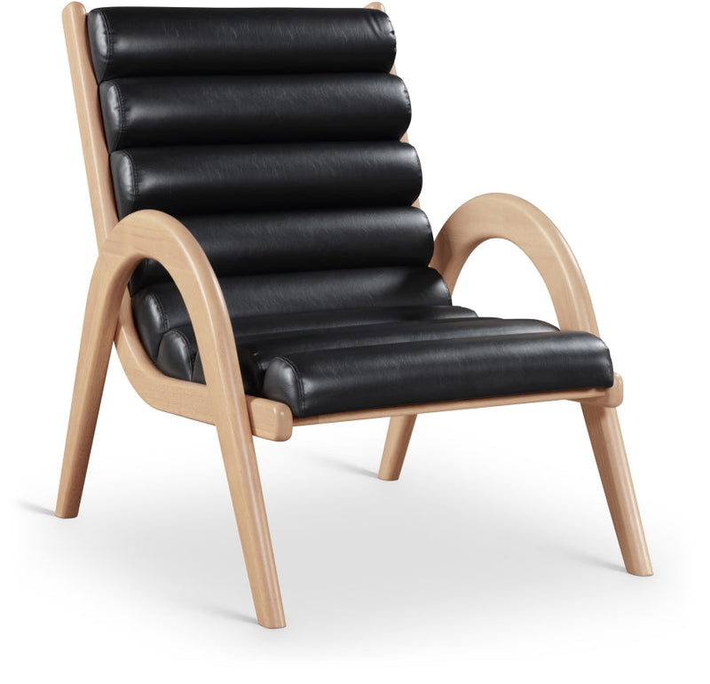 Randal Vegan Leather Upholstered Accent Chair in Black - 33056Black