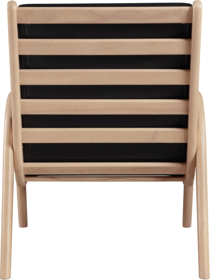 Randal Vegan Leather Upholstered Accent Chair in Black - 33056Black