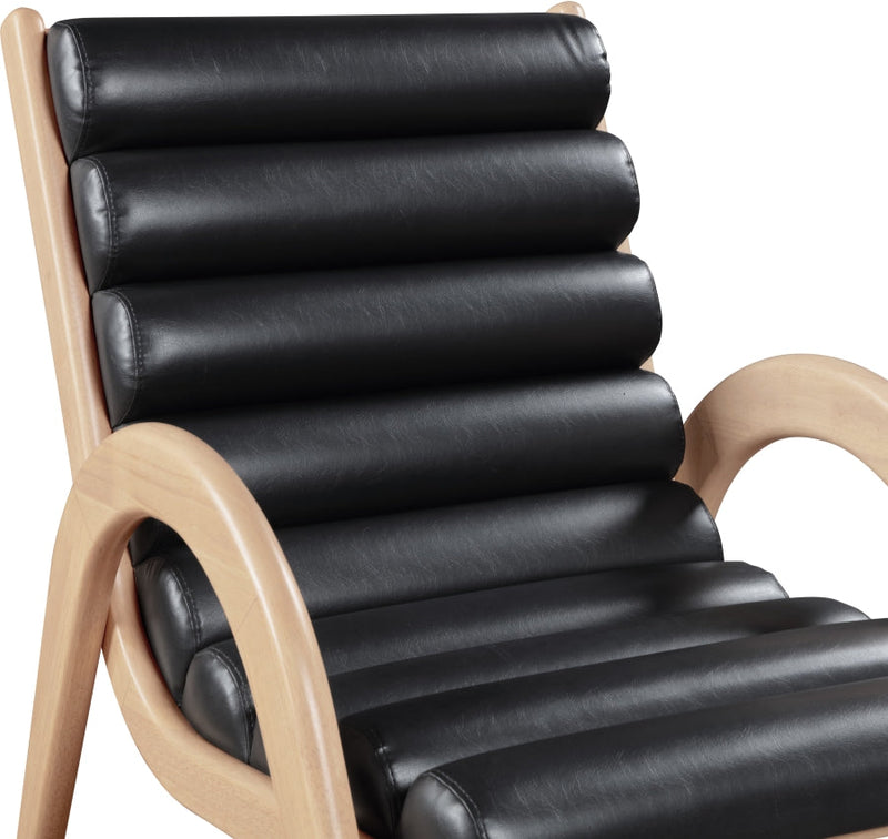 Randal Vegan Leather Upholstered Accent Chair in Black - 33056Black