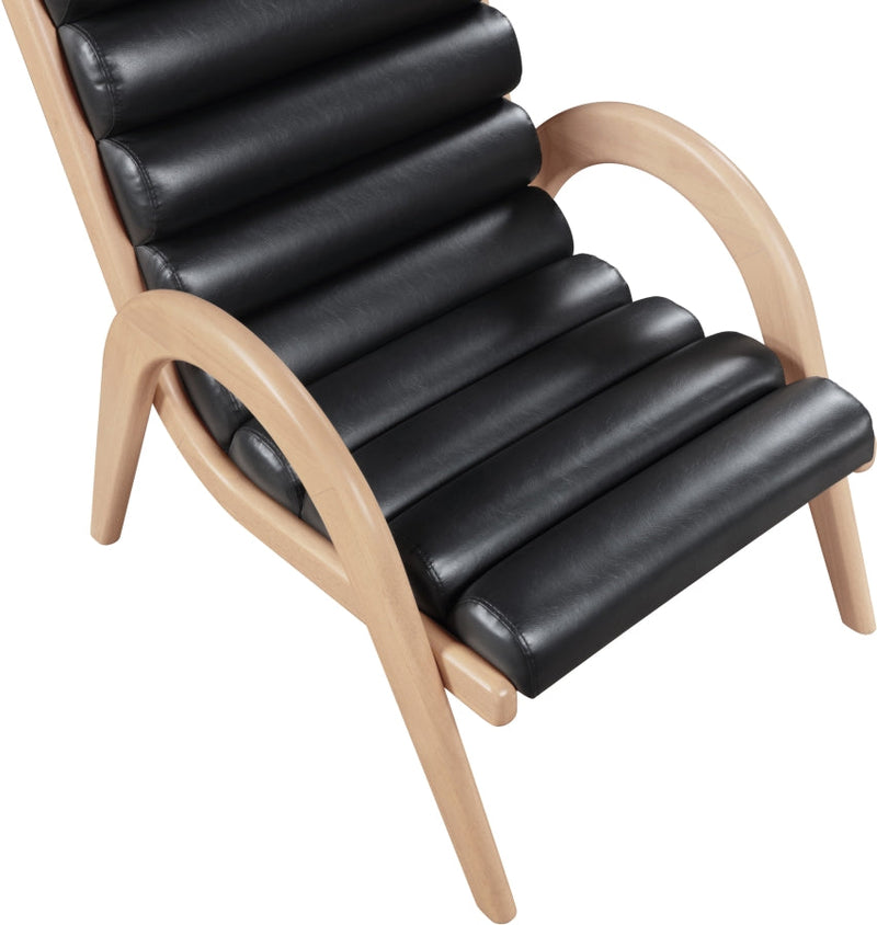 Randal Vegan Leather Upholstered Accent Chair in Black - 33056Black