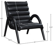 Randal Vegan Leather Upholstered Accent Chair in Black - 33057Black