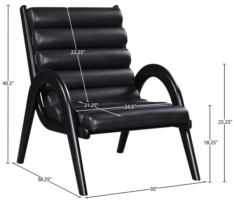 Randal Vegan Leather Upholstered Accent Chair in Black - 33057Black