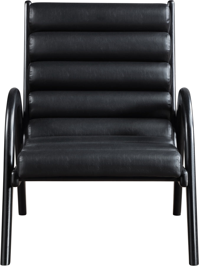 Randal Vegan Leather Upholstered Accent Chair in Black - 33057Black