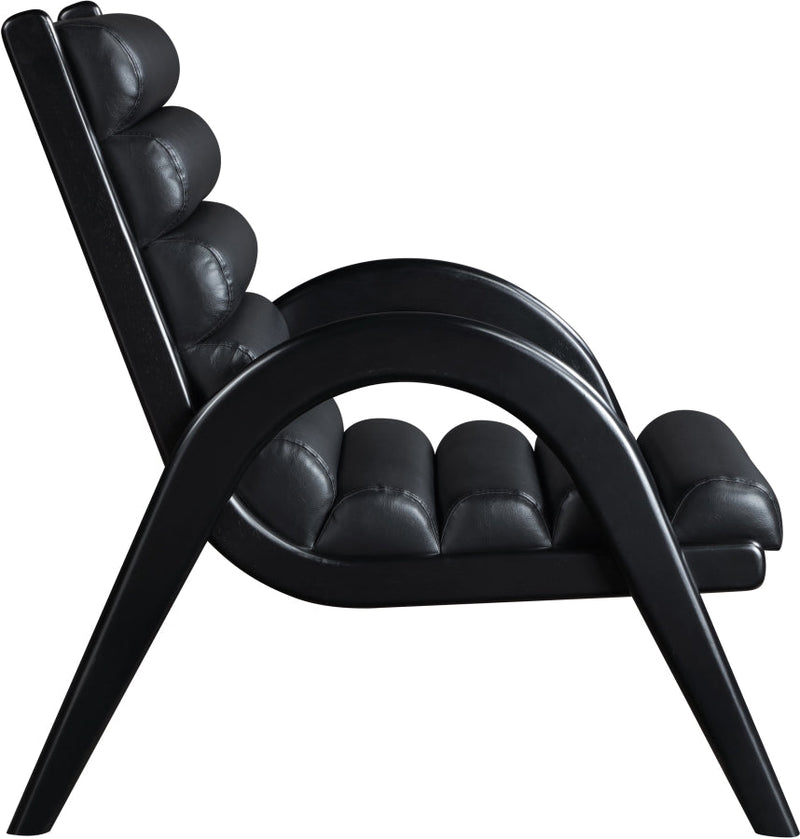 Randal Vegan Leather Upholstered Accent Chair in Black - 33057Black